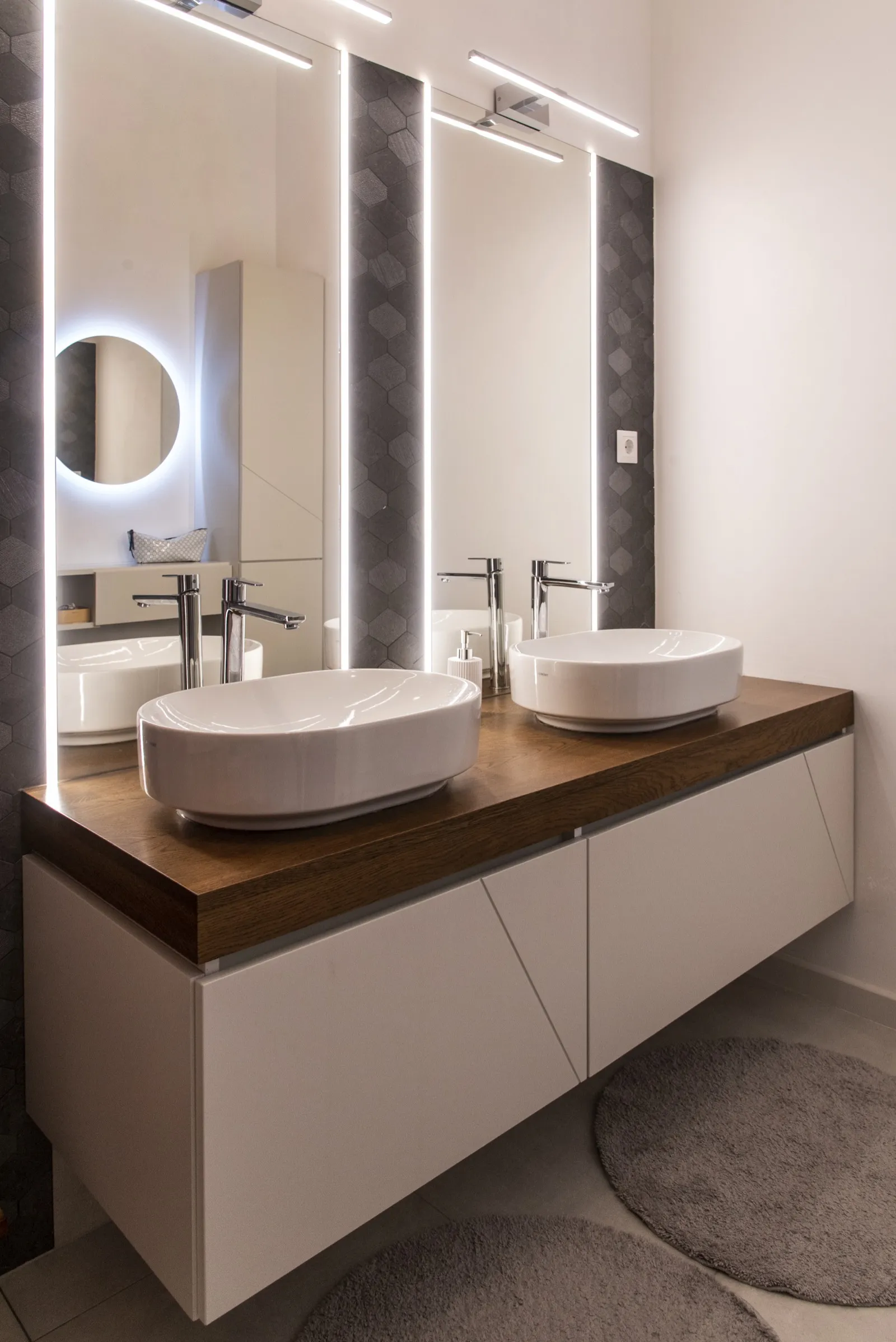 LED corridor of light on lower level