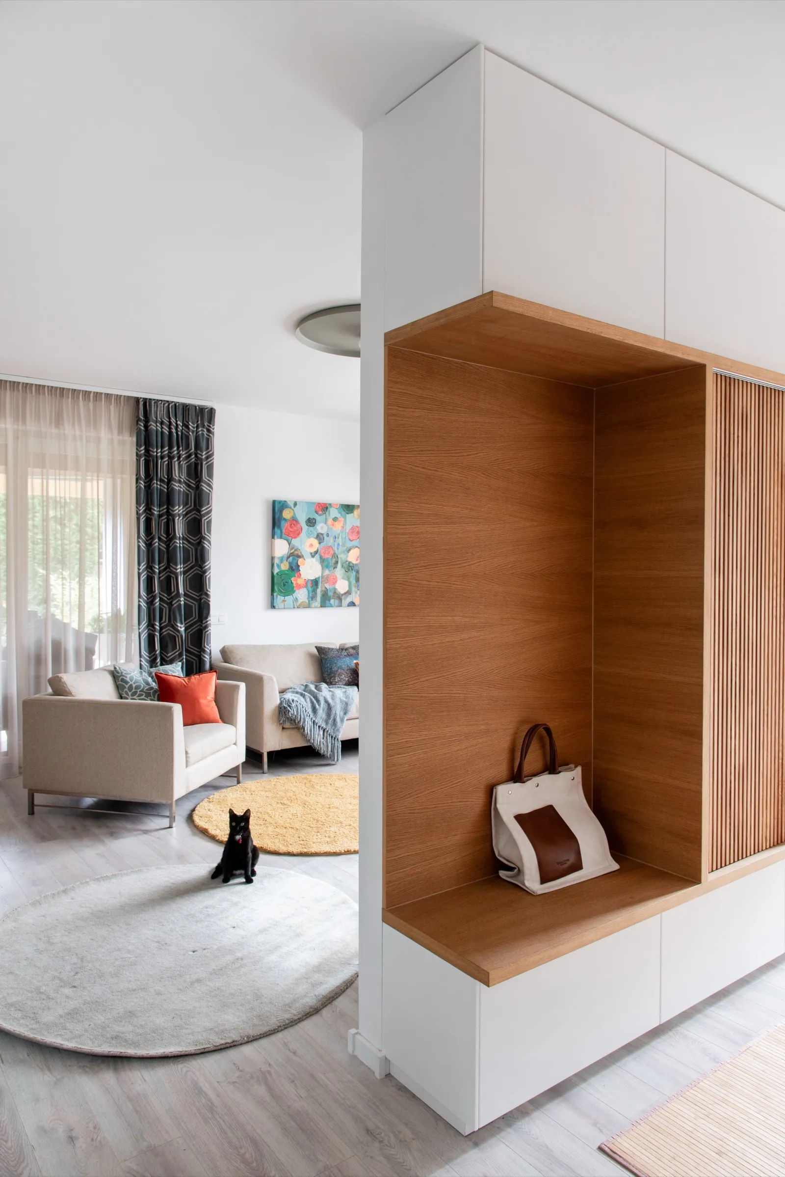 Modern black staircase pendant