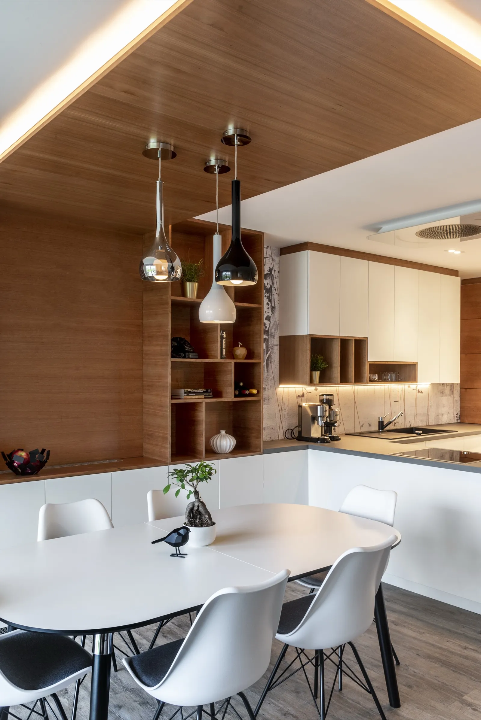 Entrance hall with warm LED lighting