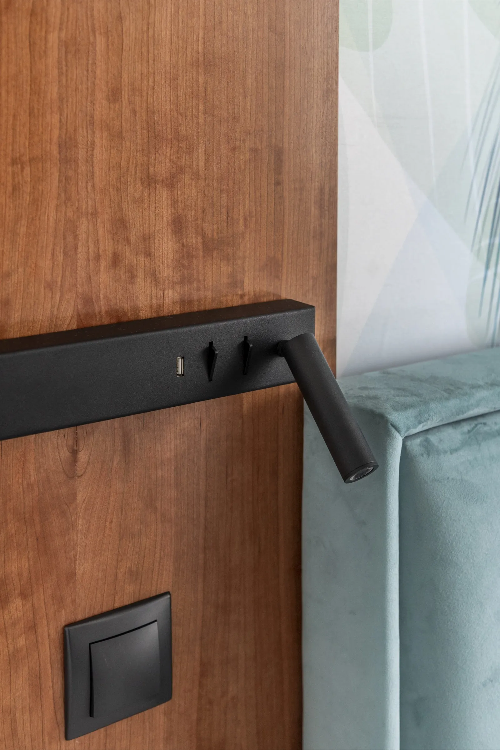 Wood inlay detail on furniture