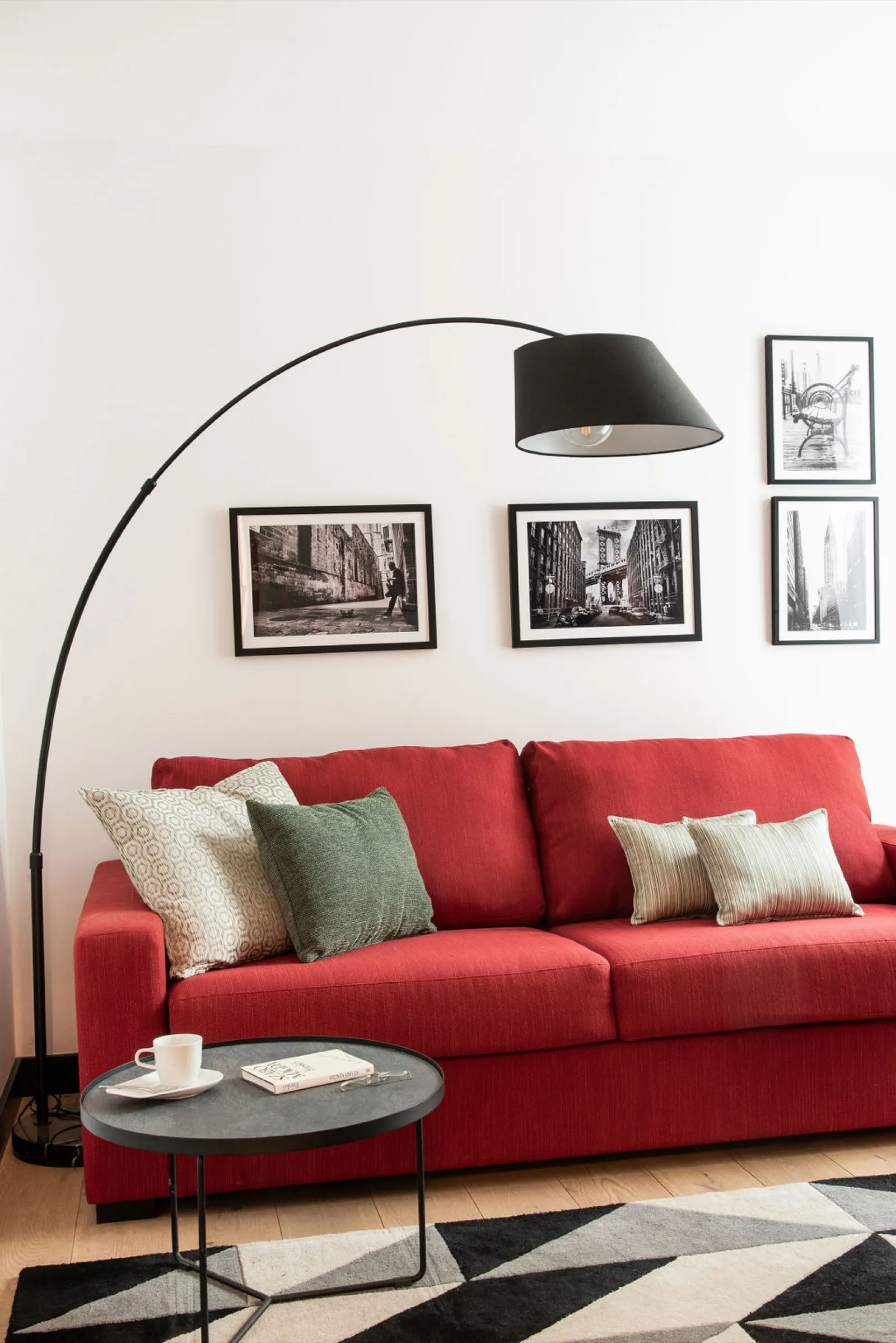 Black lamps and clean lines