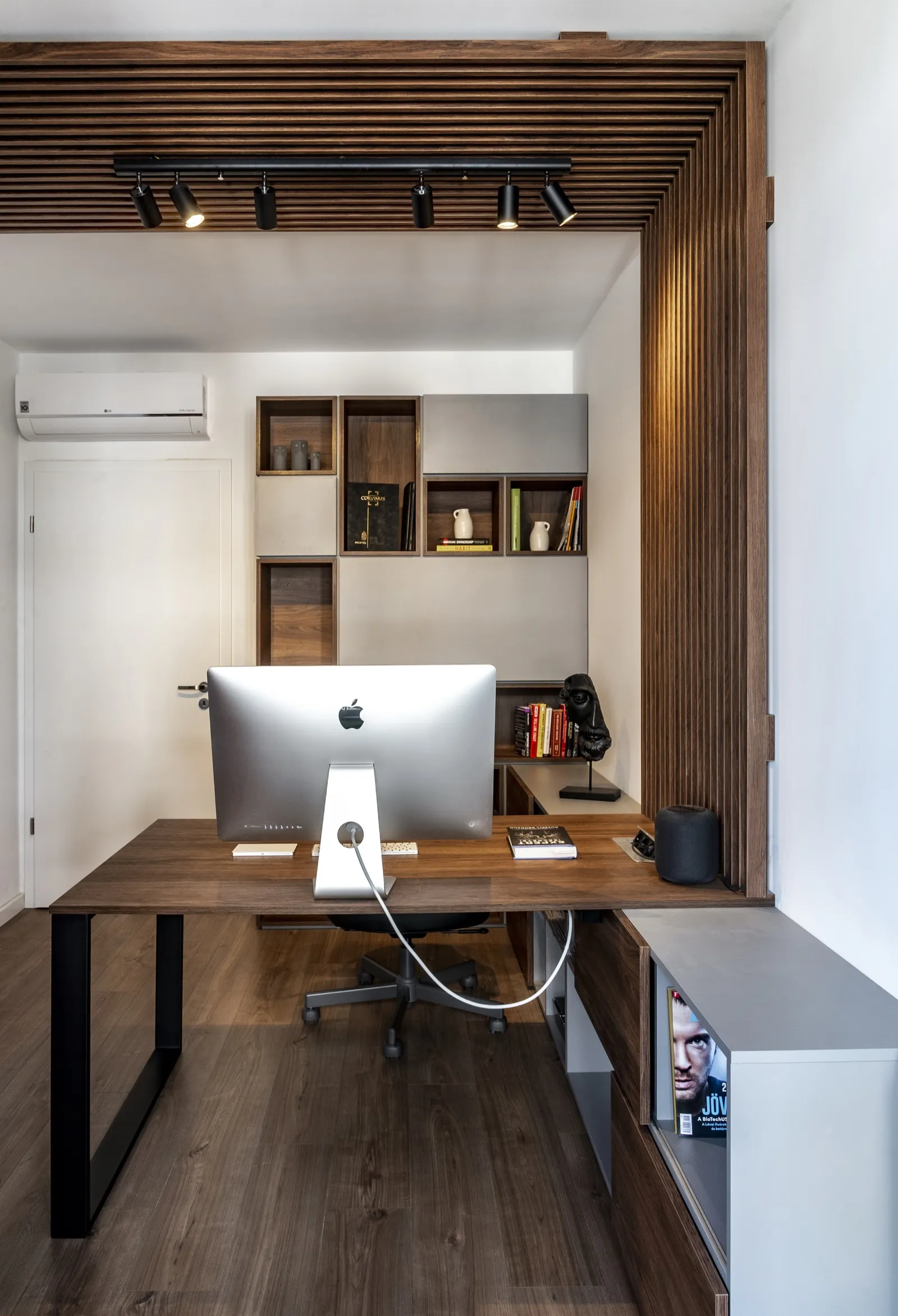 Living room with star chandelier