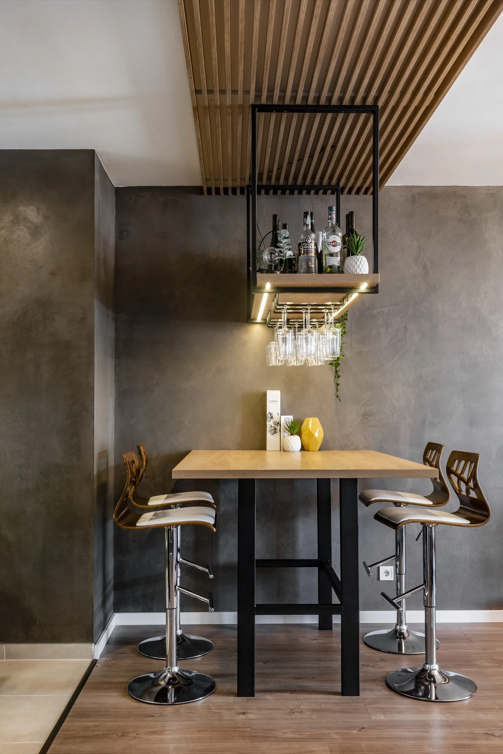 Study with walnut and grey balance