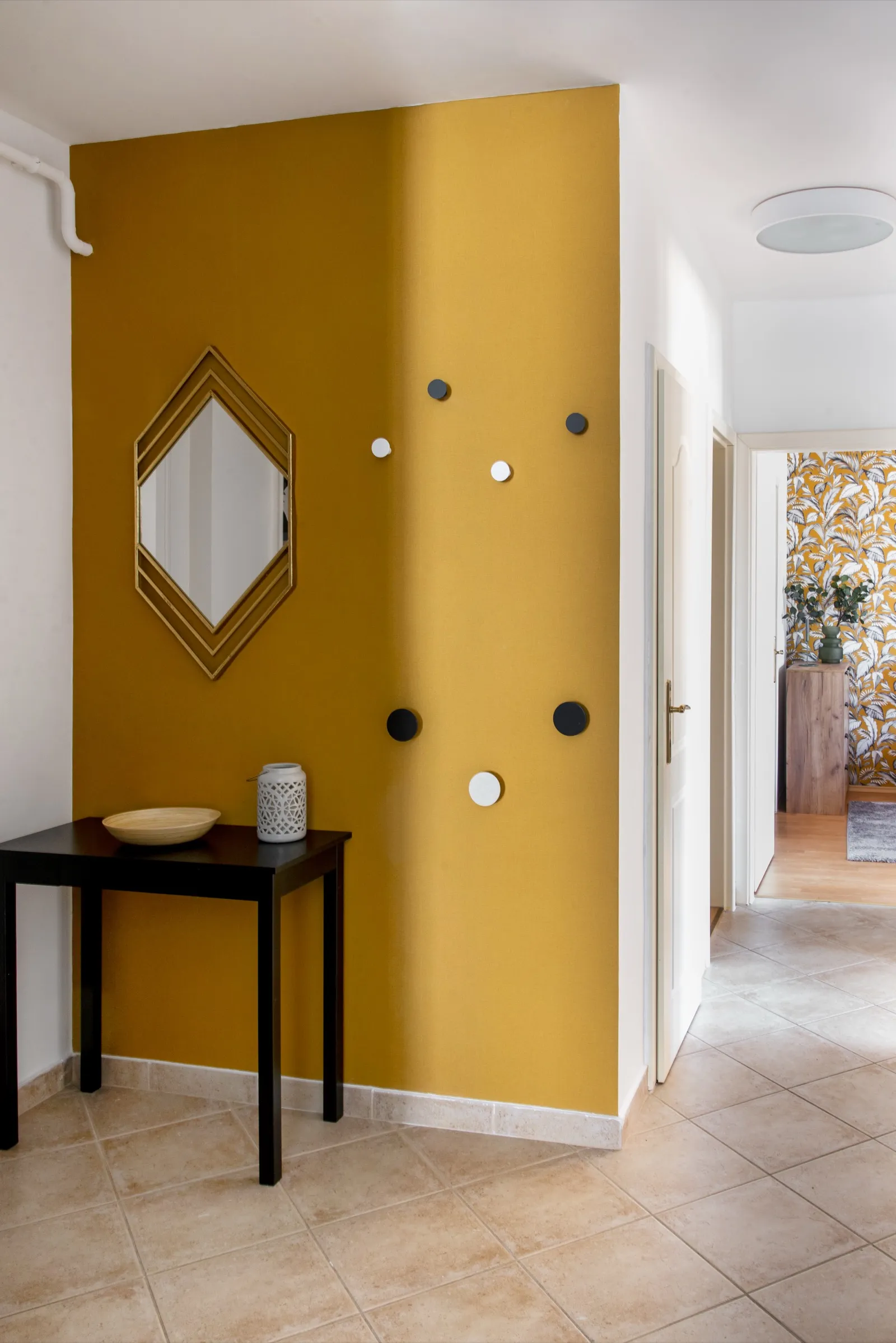 Kitchen detail with dark green fronts