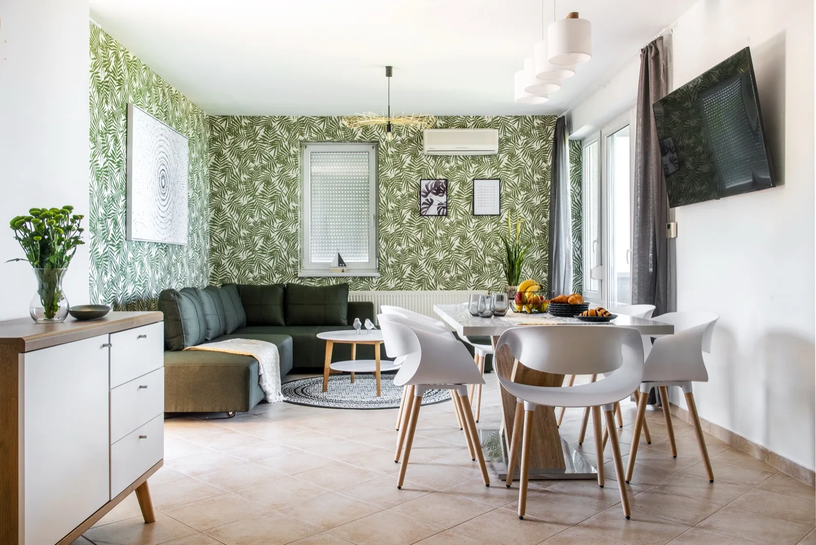 Mustard yellow curtains and textiles