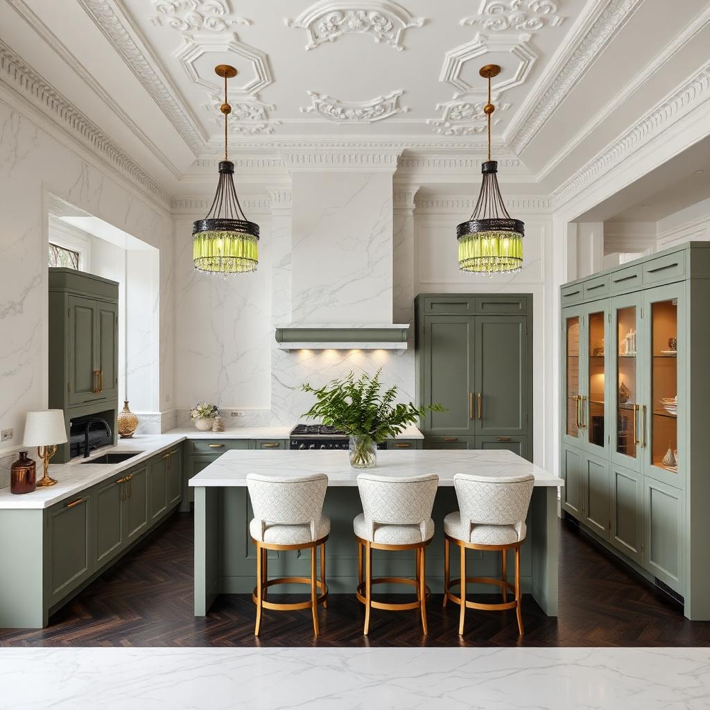 Art Deco kitchen with luxurious finishes