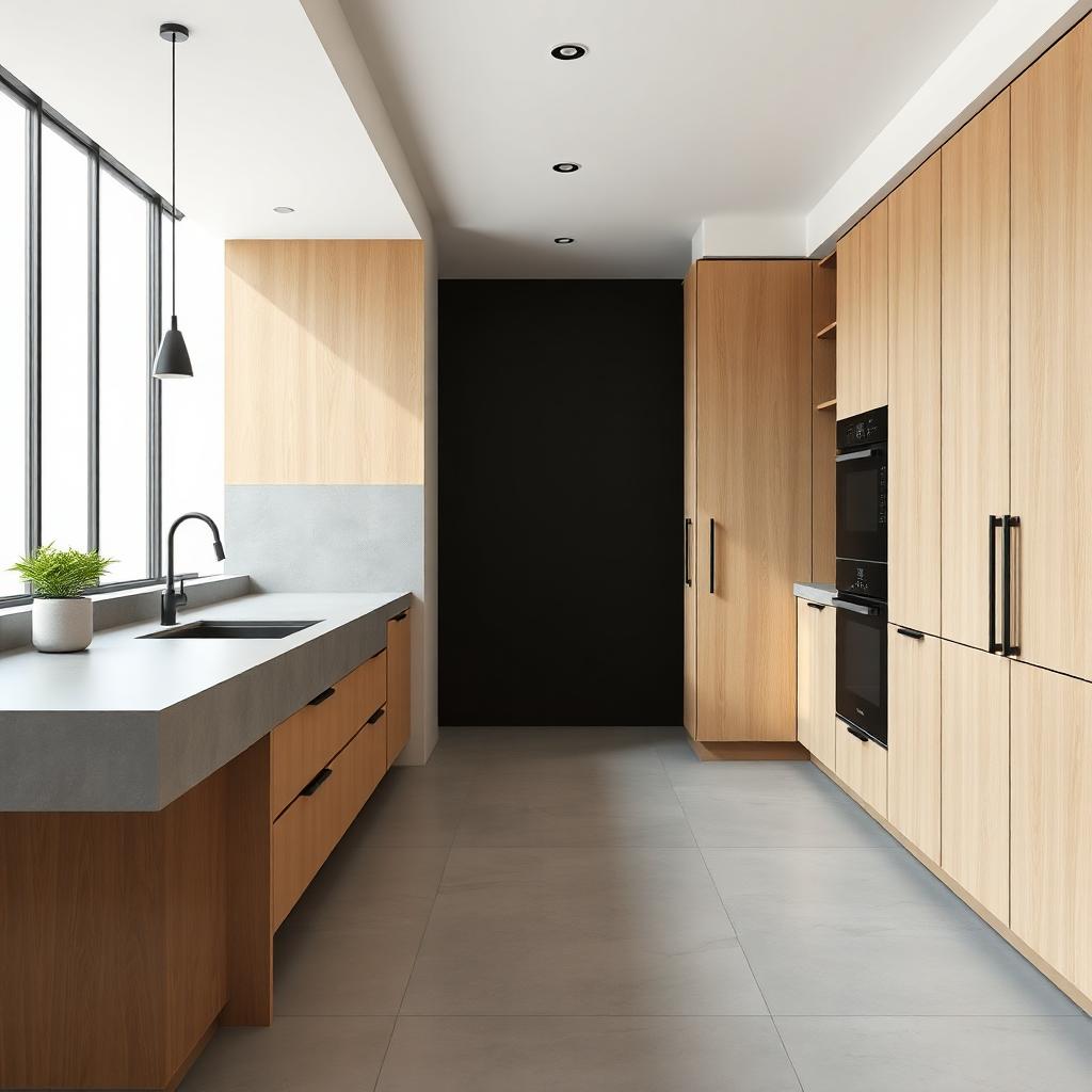 Minimalist kitchen with hidden storage