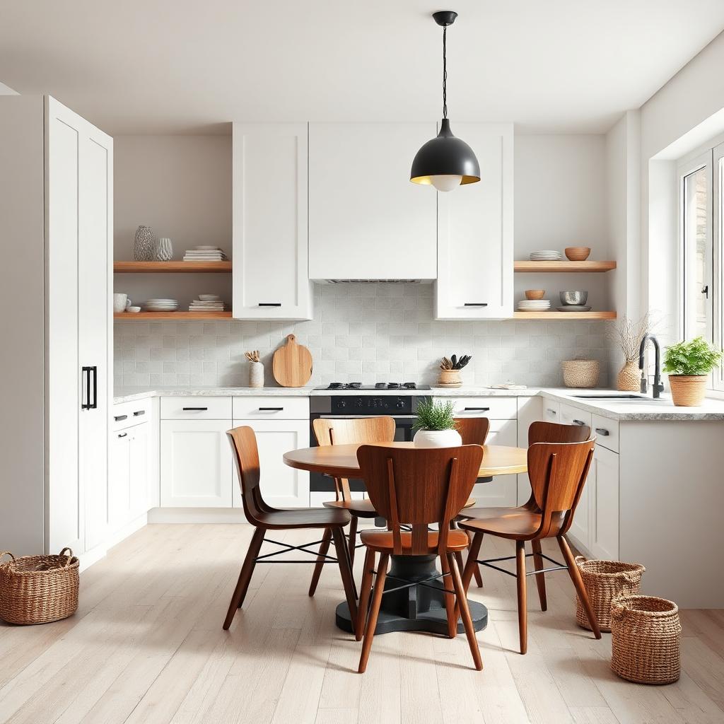 Scandinavian kitchen with natural materials