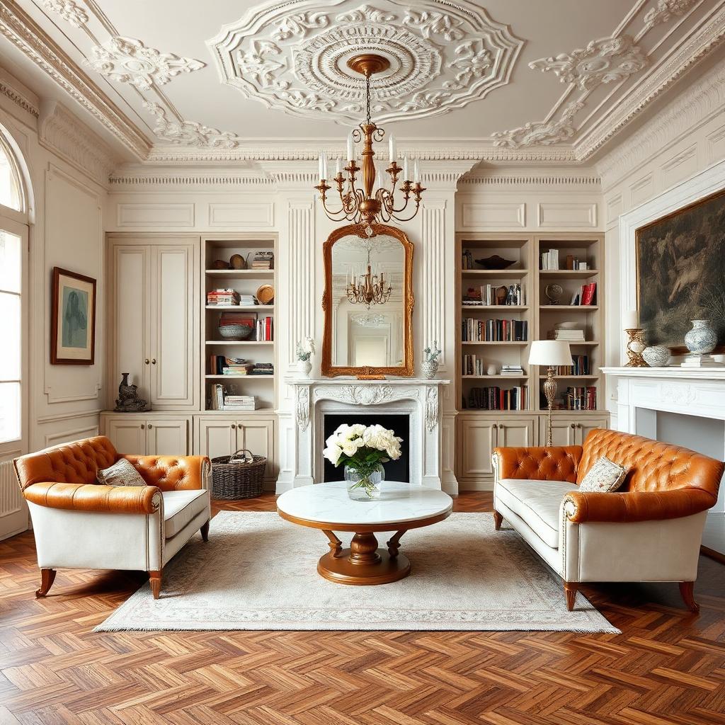 Vintage living room blending old and new